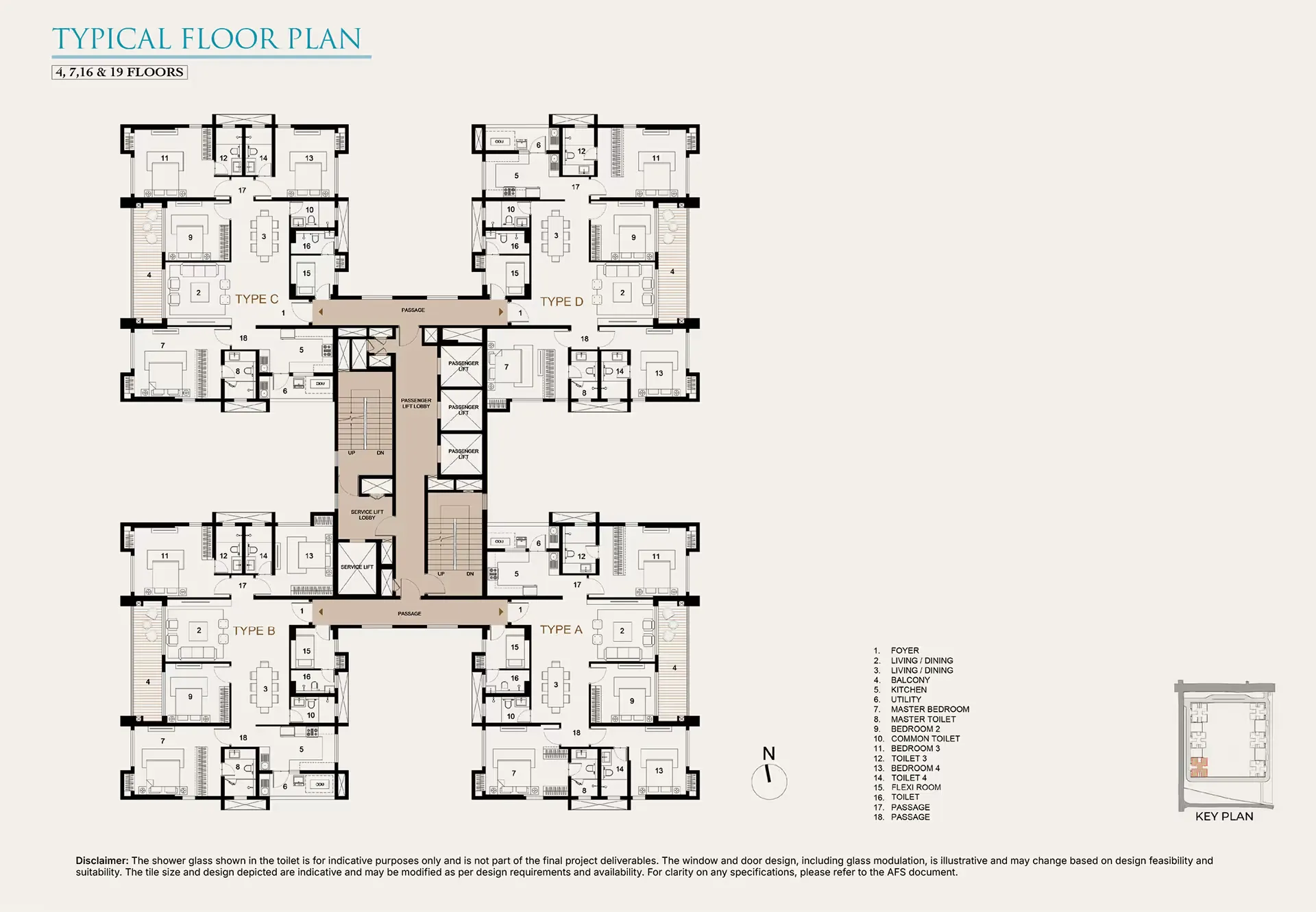 3 BHK floor plan