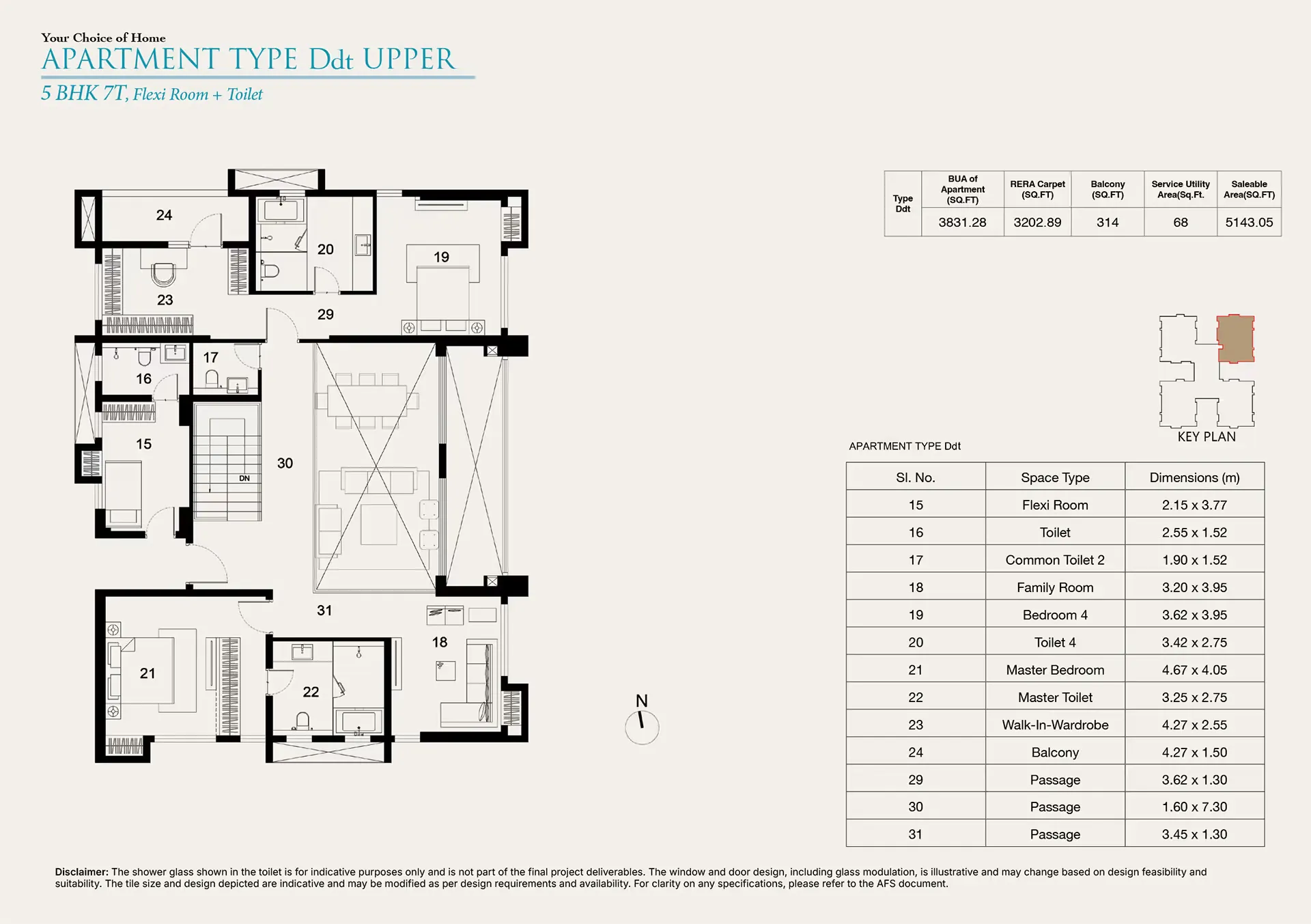 5 BHK duplex floor plan